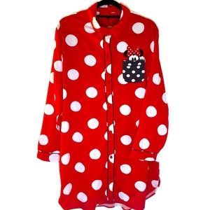Disney Mini Mouse Pajama Nightgown Sleep Shirt Red Polka Dots XL - XXL
